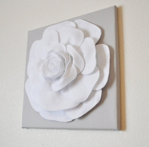 Rose Flower on Light Gray Canvas size 18x18 - Daisy Manor